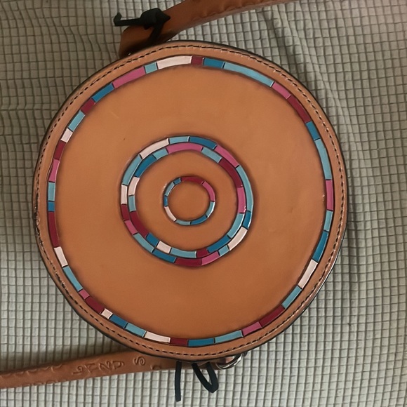 Custom NEW leather sunflower circle bag - Picture 2 of 4